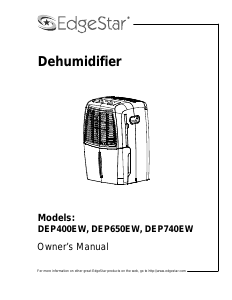 Bruksanvisning EdgeStar DEP650EW Avfuktare