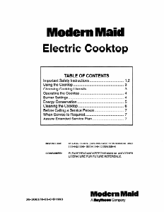 Bruksanvisning Modern Maid FET1322K Häll