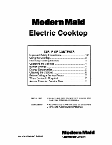 Manual Modern Maid FET1322WW Hob