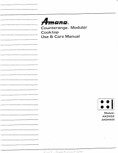 Manual Amana AKDH5E Hob
