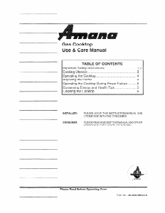 Handleiding Amana AKS30K Kookplaat