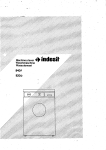 Handleiding Indesit 840 F Wasmachine