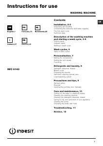 Bruksanvisning Indesit IWC 6143 Tvättmaskin