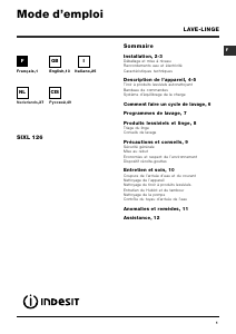 Manuale Indesit SIXL 126 Lavatrice