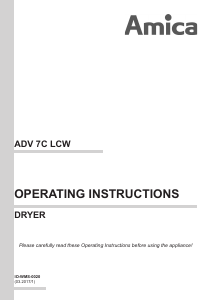 Manual Amica ADV7CLCW Dryer