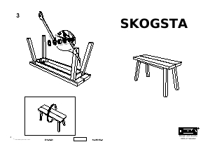 Εγχειρίδιο IKEA SKOGSTA (60cm) Παγκάκι