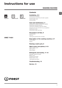 Bruksanvisning Indesit XWE 71451 W Tvättmaskin