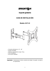 Manual de uso Brigmton BST-22 Soporte de pared