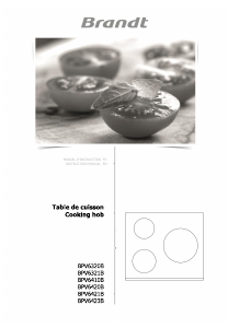 Mode d’emploi Brandt BPV6321B Table de cuisson