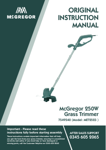 Bruksanvisning McGregor MET2523 Grästrimmer
