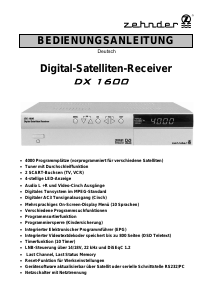 Bedienungsanleitung Zehnder DX 1600 Digital-receiver