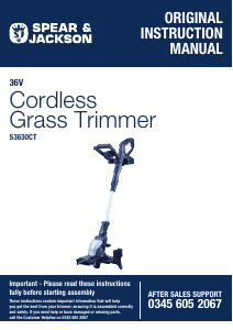 Bruksanvisning Spear & Jackson S3630CT Grästrimmer