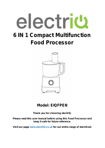 Manual ElectriQ EIQFPEN Food Processor