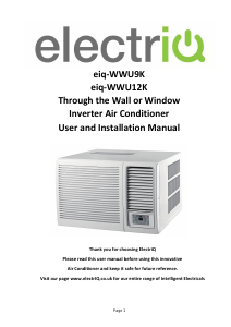 Bruksanvisning ElectriQ eiq-WWU12K Luftkonditionering