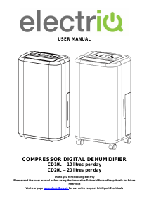 Handleiding ElectriQ CD10L Luchtontvochtiger