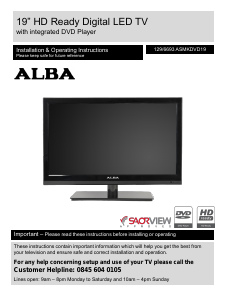 Handleiding Alba ASMKDVD19 LED televisie