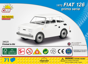 Manual Cobi set 24523 Youngtimer Fiat 126 1972 Prima Serie