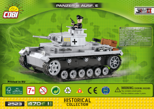 Manuale Cobi set 2523 Small Army WWII Panzer III Ausf.E