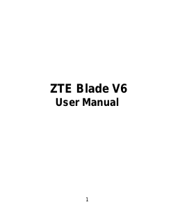 Manual ZTE Blade V6 Mobile Phone