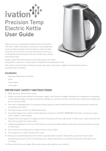 Manual Ivation IVDEK171SS Kettle