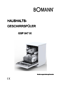 Bedienungsanleitung Bomann GSP 847 IX Geschirrspüler