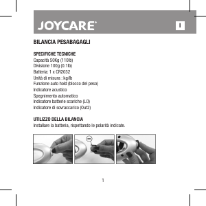 Manual Joycare JC-418 Luggage Scale