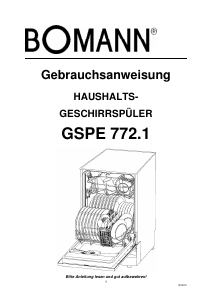 Bedienungsanleitung Bomann GSPE 772.1 Geschirrspüler