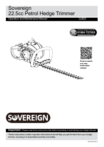 Bruksanvisning Sovereign QJ823 Häcksax