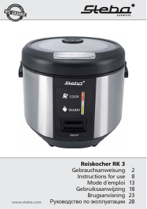 Brugsanvisning Steba RK 3 Riskoger