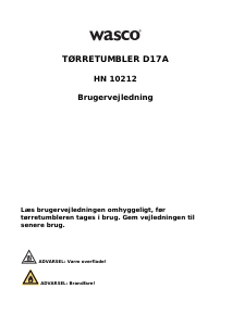 Brugsanvisning Wasco D17A Tørretumbler