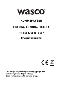 Brugsanvisning Wasco FB316A Fryser