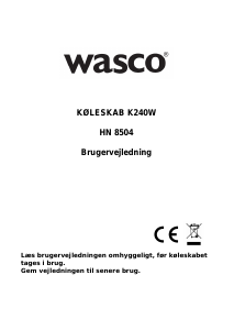 Brugsanvisning Wasco K240W Køleskab