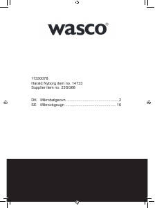 Bruksanvisning Wasco 23SG68 Mikrovågsugn