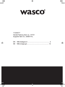 Bruksanvisning Wasco 20MX74-L Mikrovågsugn
