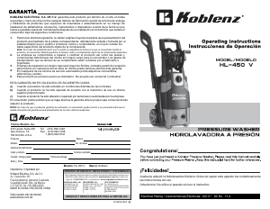 Handleiding Koblenz HL-450 V Hogedrukreiniger