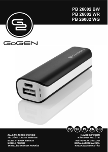 Bruksanvisning GoGEN PB26002WR Portabel laddare