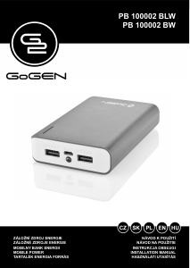 Bruksanvisning GoGEN PB100002BW Portabel laddare
