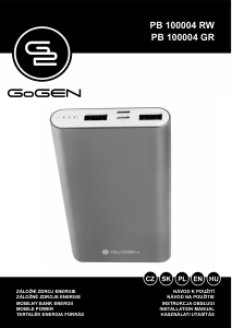 Bruksanvisning GoGEN PB100004RW Portabel laddare
