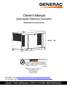 Manual Generac RG04845KNAX Generator