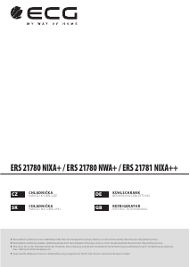 Návod ECG ERS 21780 NWA+ Chladnička s mrazničkou