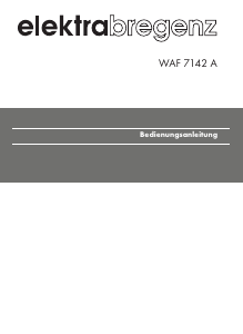 Bedienungsanleitung Elektra Bregenz WAF 7142 A Waschmaschine
