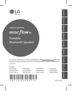 Mode d’emploi LG P5 NA6550W Haut-parleur