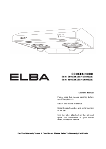Bruksanvisning Elba ESH-J7695(SS) Köksfläkt