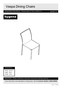 Manual Hygena Vespa Cadeira