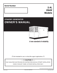 Manual Generac QT02524JVAN Generator