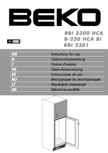 Manual BEKO RBI 2301 Refrigerator