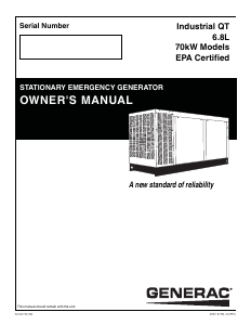 Manual Generac QT07068KVANA Generator