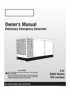 Bruksanvisning Generac QT08046KVAX Generator