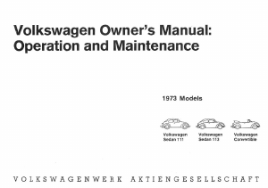 Bruksanvisning Volkswagen Beetle Convertible (1973)