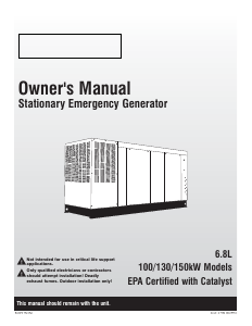 Manual Generac QT13068JVAC Generator